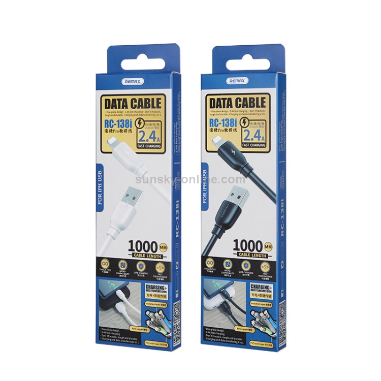 Remax RC-138i Charging Cable Smart Data Cable for (iPhone) Remax RC-138i Charging Cable Smart Data Cable for (iPhone)